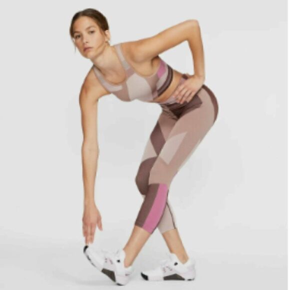 Nike Leggings Sculpt Clash Crop Running Tights Small - Picture 1 of 5